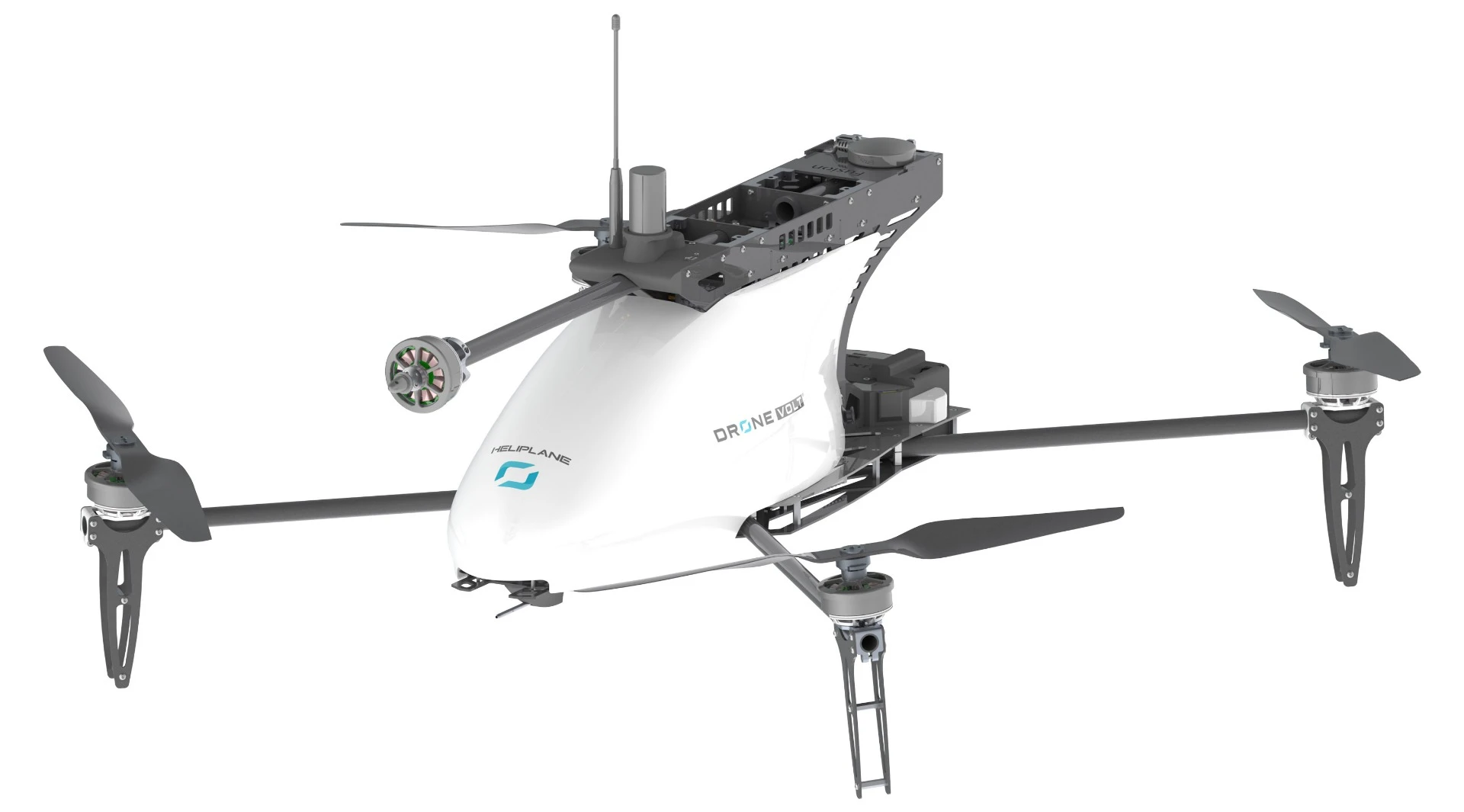 Heliplane Dronevolt's multi-mode Heliplane transitions from VTOL to winged flight ...