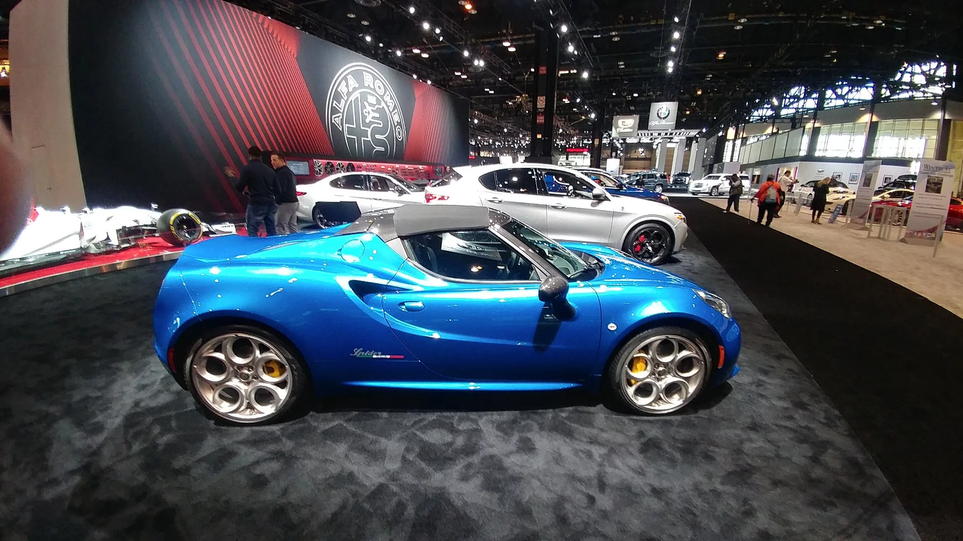 4C Spider Italia graphics are seen on the car as well, as is the aluminum dashboard insert with the same logo