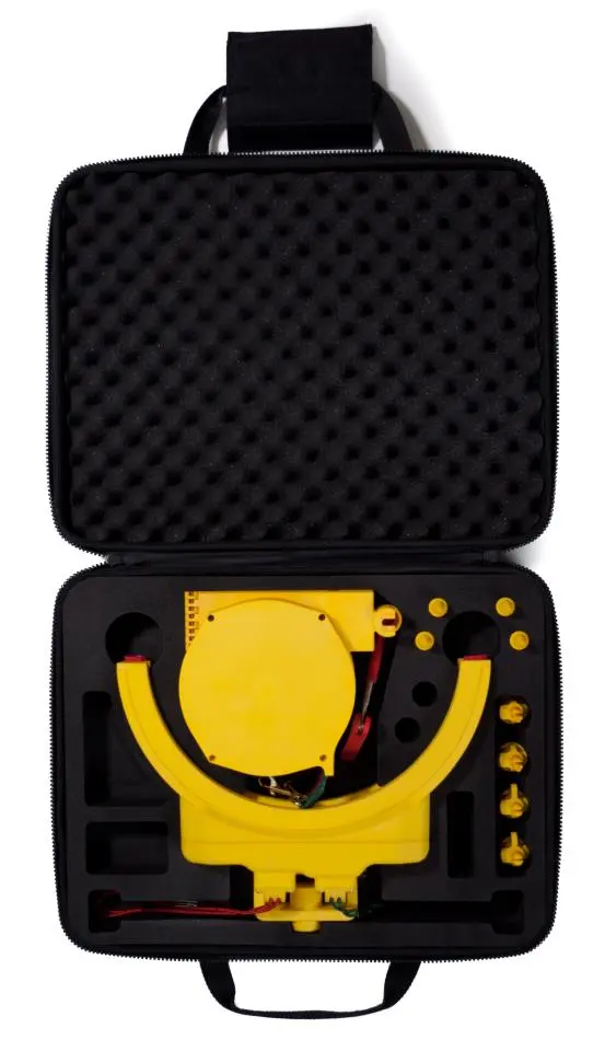 The Boomerope system in its carrying case