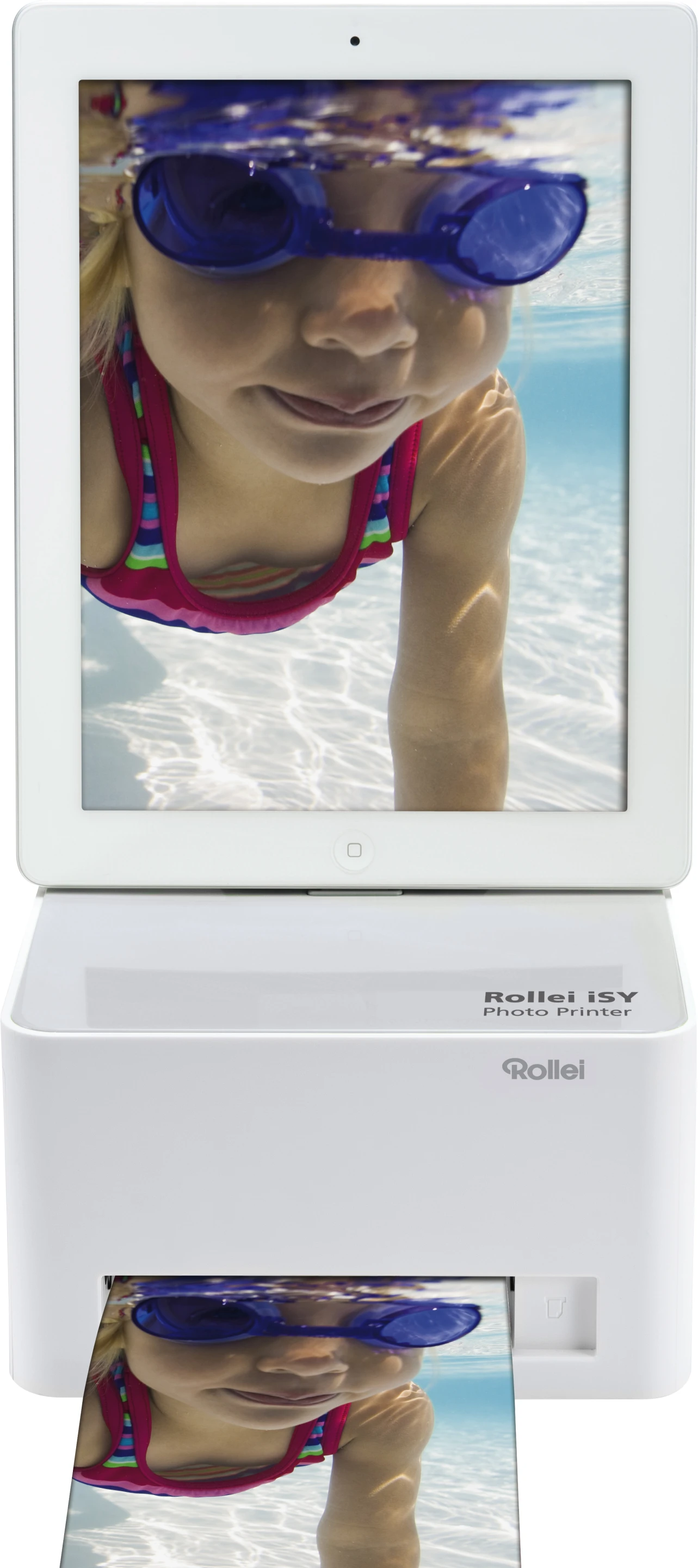 You can dock your iPad or iPhone on the Rollei iSY Photo Printer