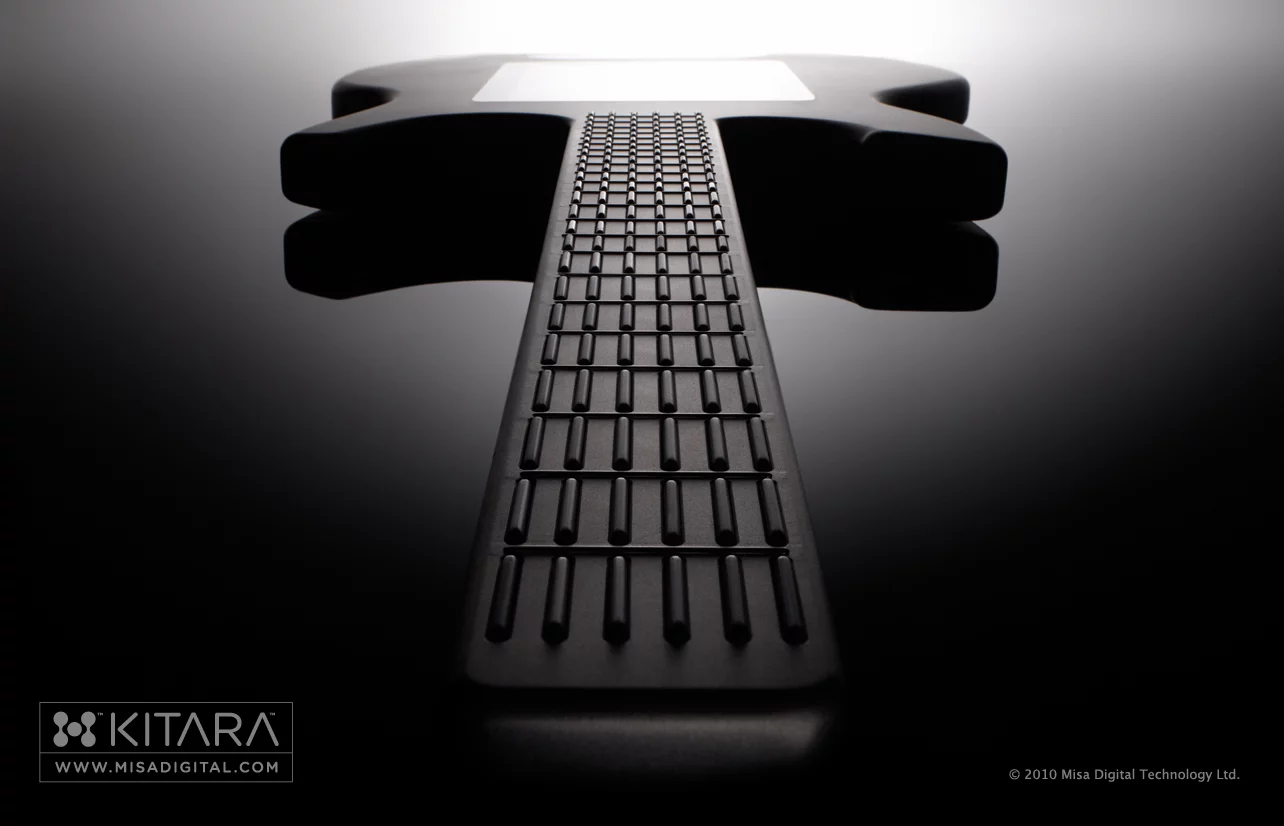 The neck features 144 buttons, six at each of the 24 fret positions