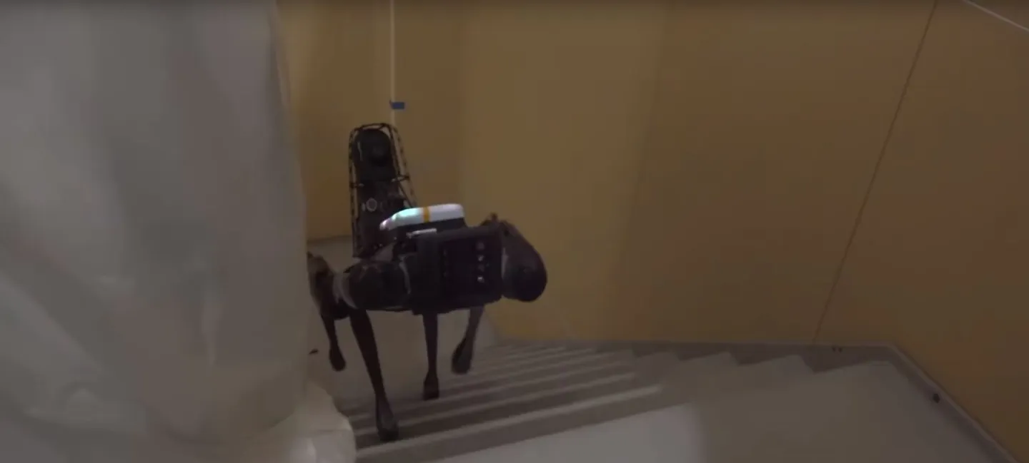 Spot descending stairs