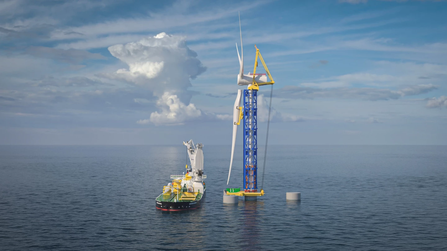 Blade tool allows precise installation of huge airfoils under heavy wind conditions