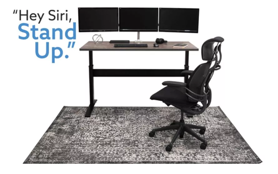 The VertDesk v3 standing desk can be auto raised by voice command