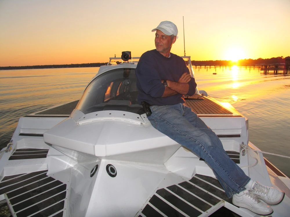 Company founder Reynolds Marion and the prototype Hyper-Sub