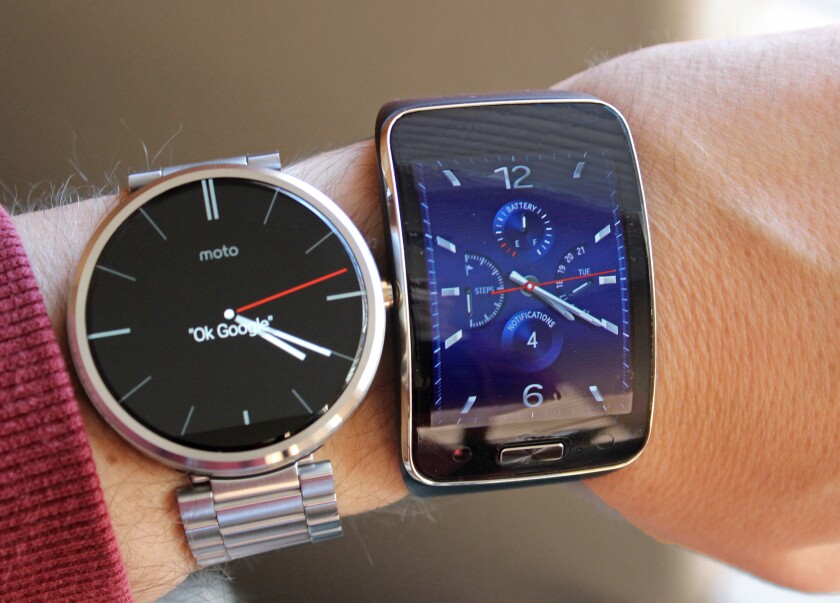 The Moto 360 starts at $250 and the Gear S starts at around $300, depending on which carrier you go with (Photo: Will Shanklin/Gizmag.com)