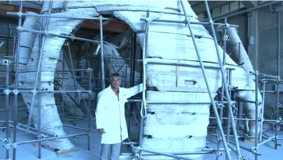 Enrico Dini of Monolite UK with Radiolaria - the biggest structure ever built by the D-Shape 3D printer