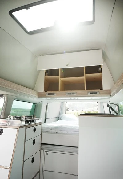 Inside a Bett Mobil-equipped VW Multivan