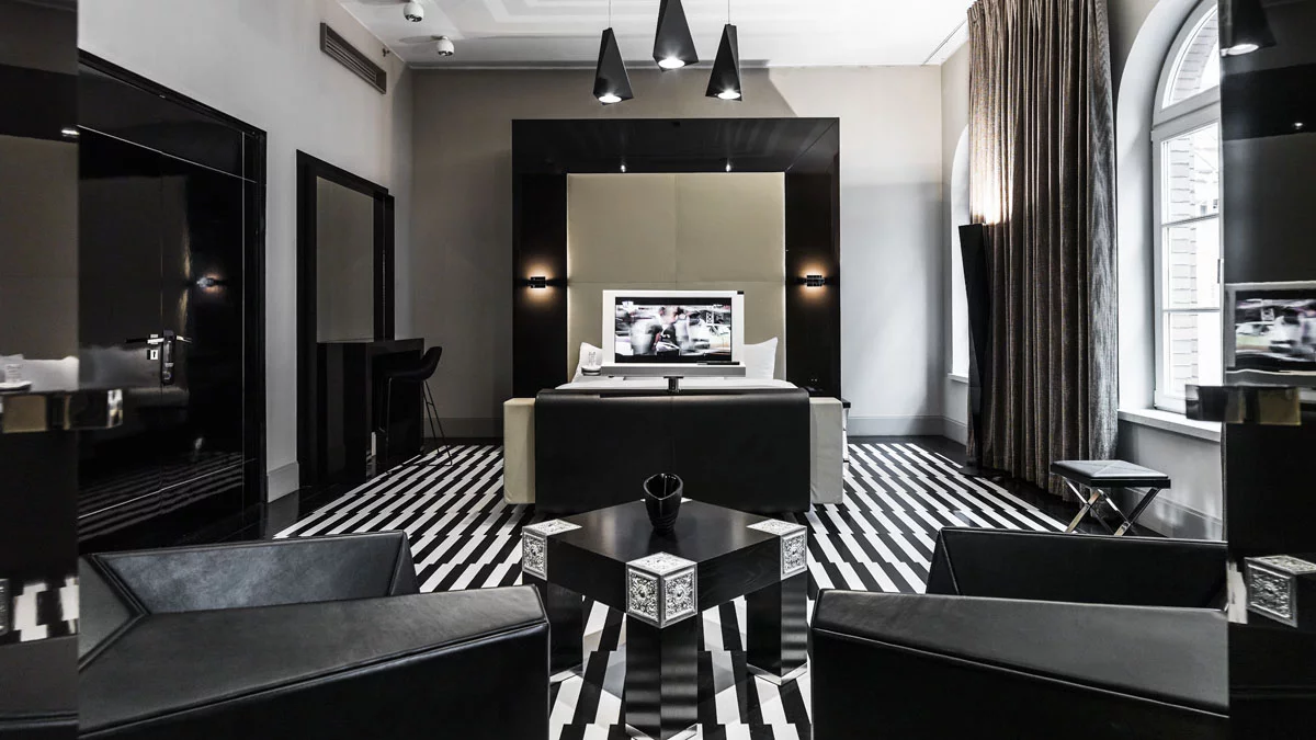 Black and white room interior (Image: Supplied)