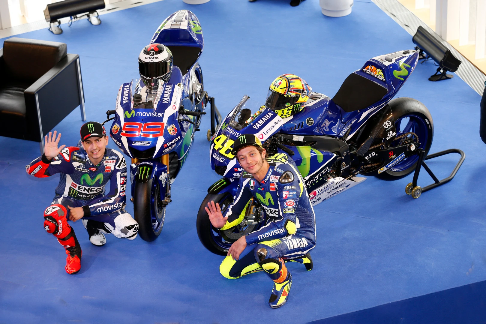Movistar Yamaha MotoGP Team, Jorge Lorenzo (left) and Valentino Rossi (right)