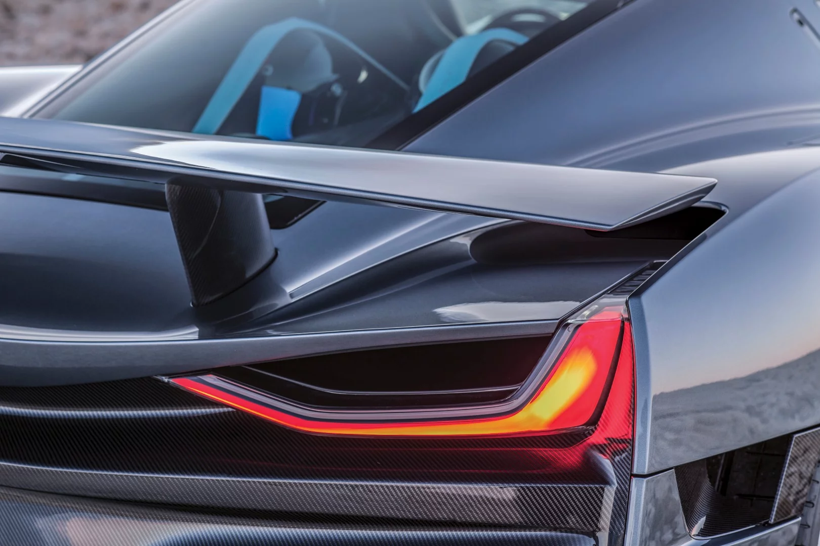 Rimac C_Two: rear wing flips up to become an air brake at high-speed braking