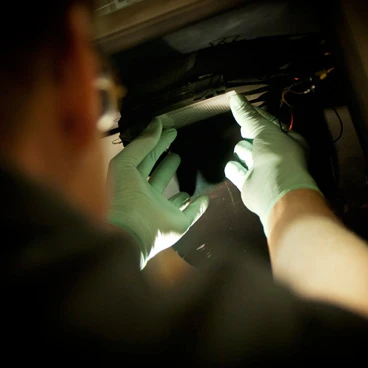 A sheet of paper placed into the vapor-printing chamber(Photo: Patrick Gillooly/MIT)