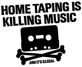 The original logo of the "Home Taping is Killing Music" campaign.