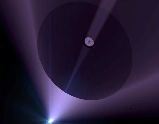 Rendition of a laser propelled sail