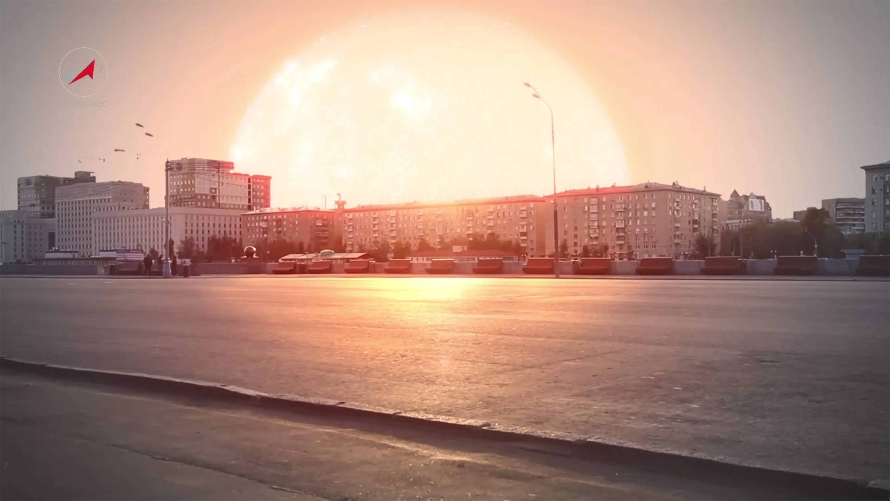 Roscosmos image showing the star Arcturus in place of the Sun (Image: TV Roskosmos)