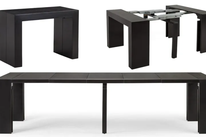 When fully extended the table stretches 10 feet long and can seat 12 people