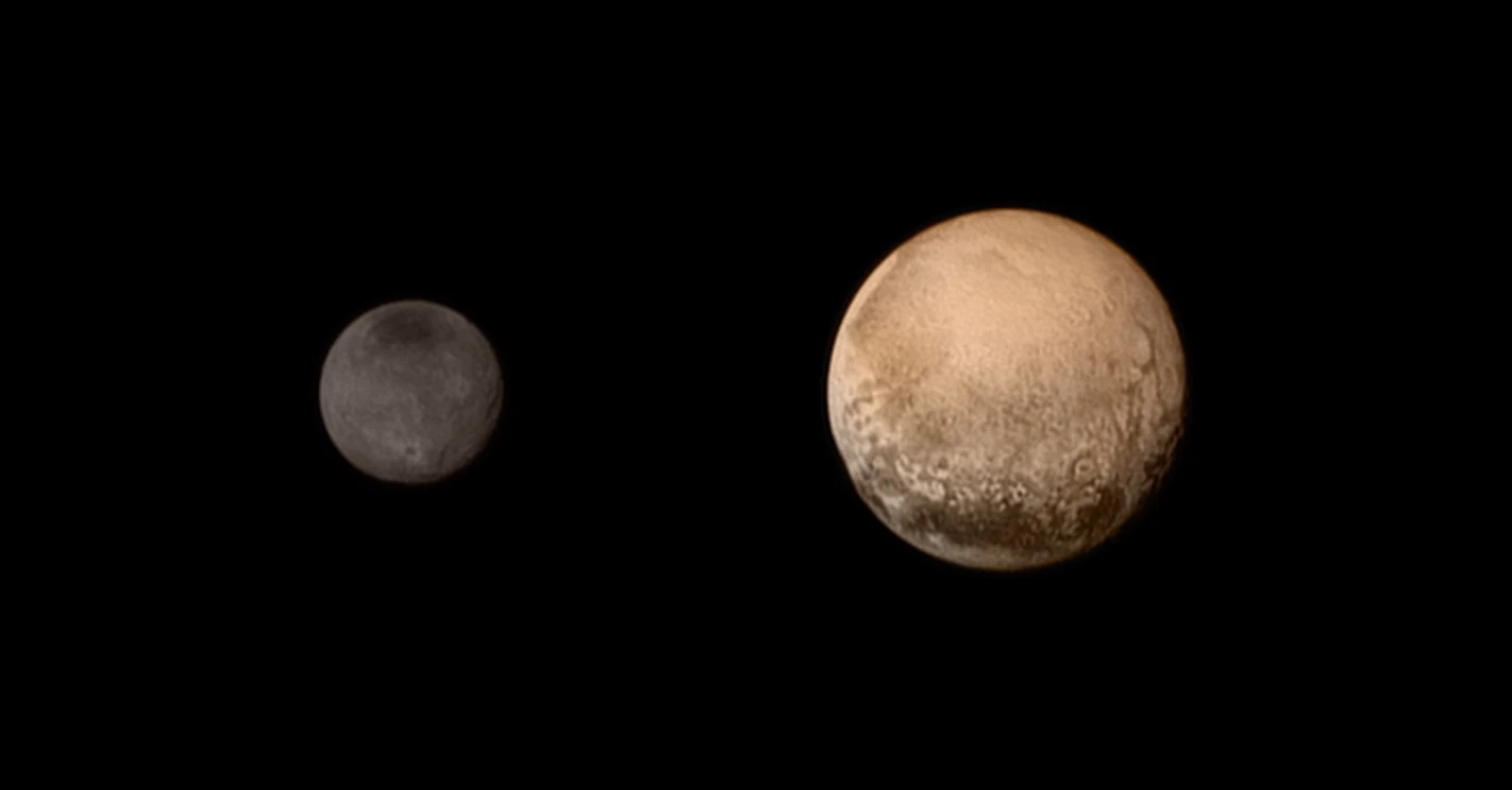 Color image of Pluto and Charon on final approach