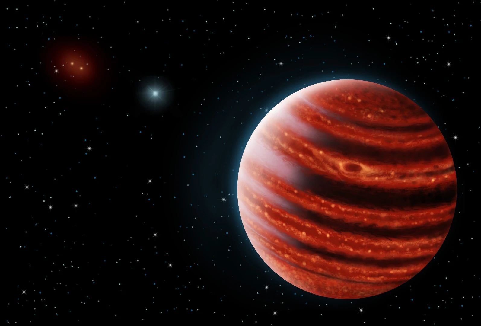 Futselaar's final hot young Jupiter image, as seen with an infrared filter