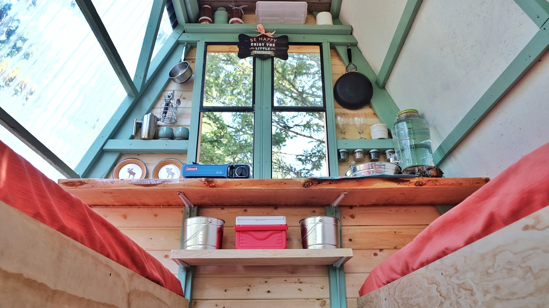 There's plenty of natural light inside the cabin