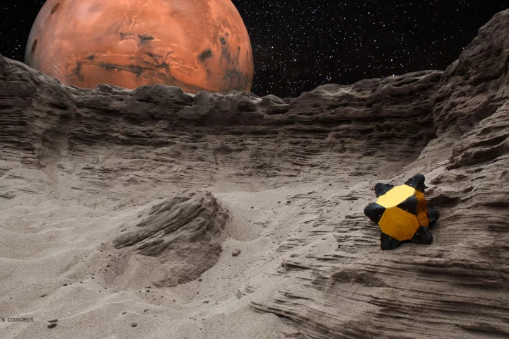 The Hedgehog robot, designed to explore the surfaces of comets, asteroids and small moons