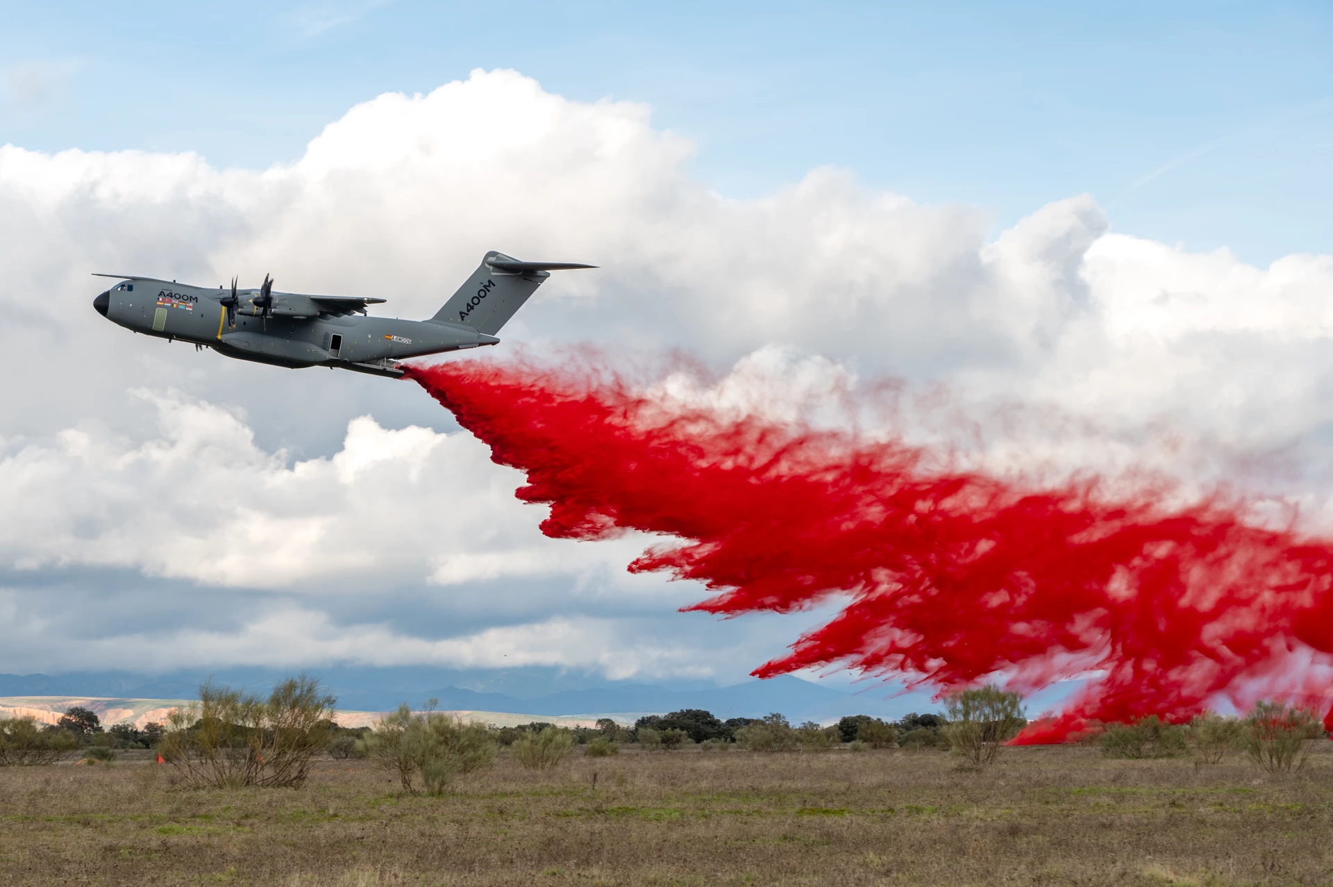 The Airbus firefighting kit in action