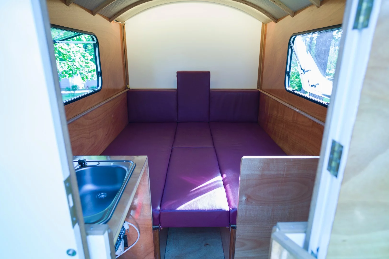The dinette works as two beds or one double bed