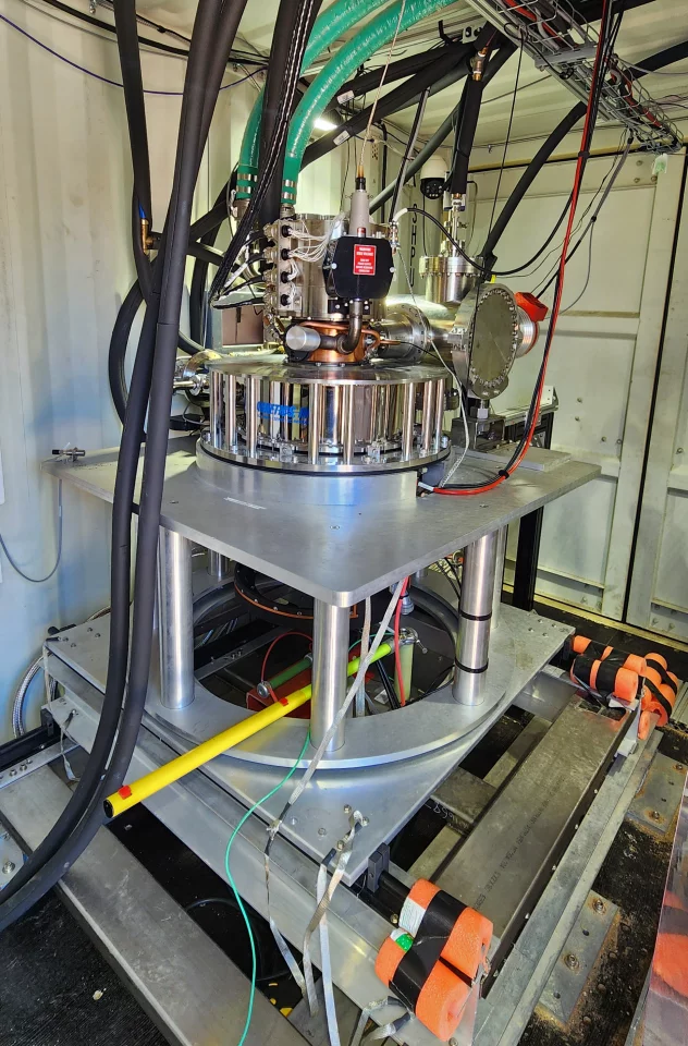 If you've ever wondered what a 100-kW gyrotron looks like, well this is it! This is the one in the M1 mobile unit at Marble Falls.