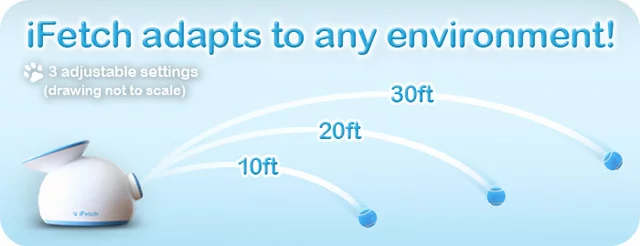 iFetch features an adjustable range for different sized spaces