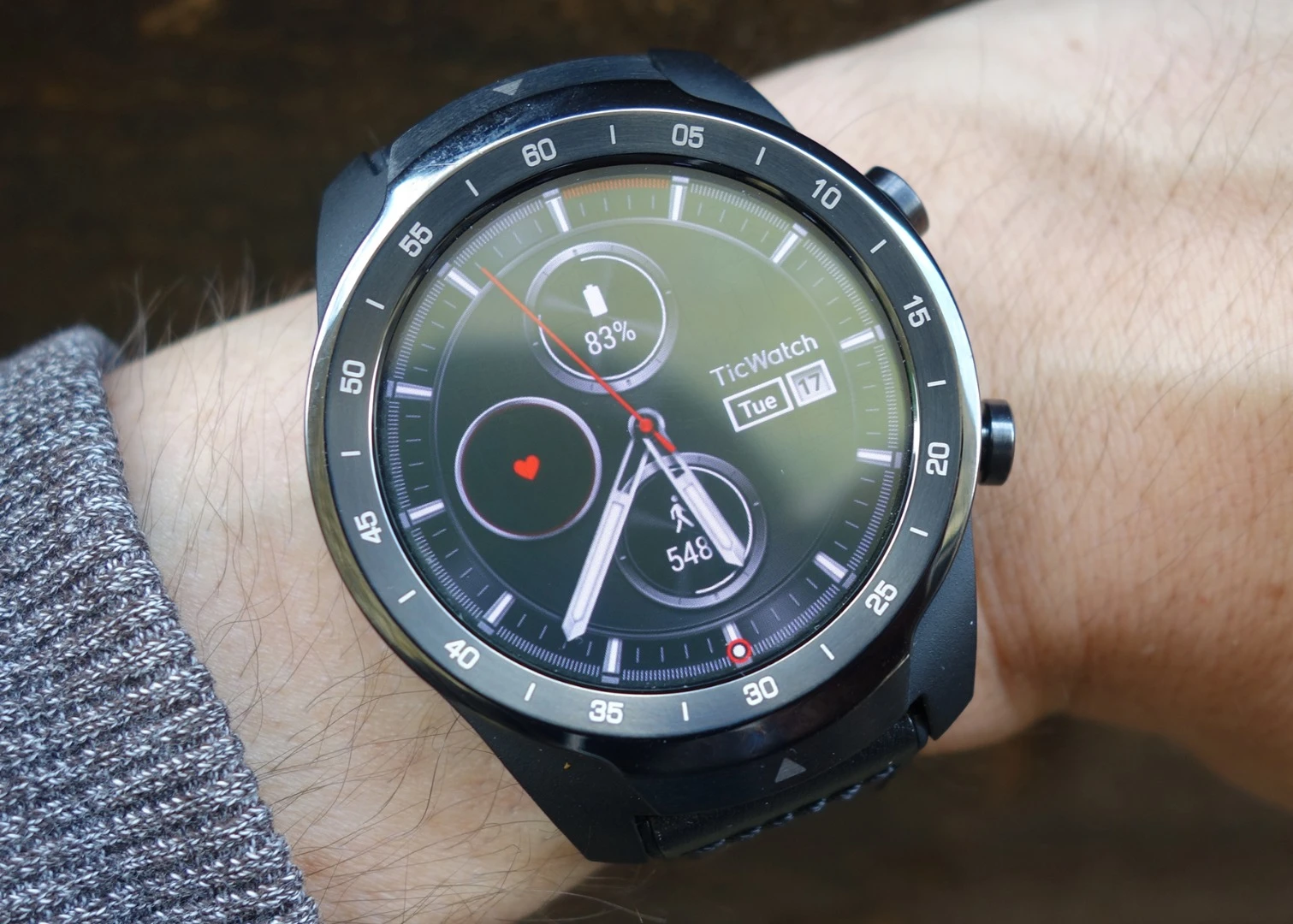 The Ticwatch Pro is easy to read in most lighting conditions