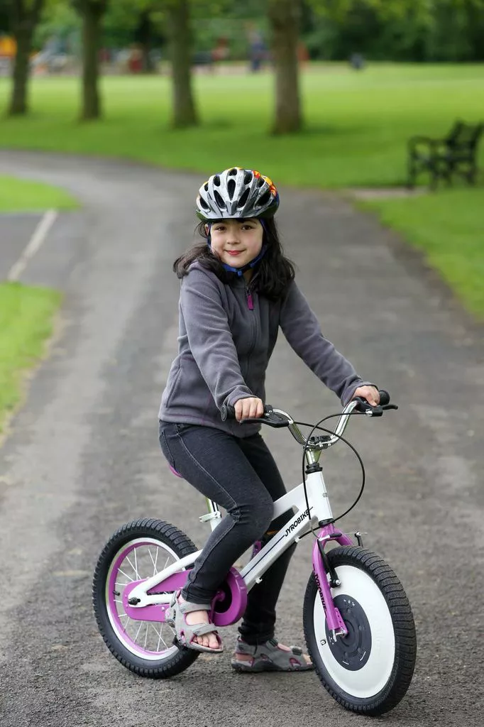 The Gyrowheel replaces the front wheel of the bicycle and features a battery-powered spinning disc where you would normally find the spokes