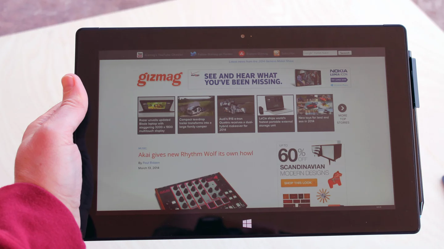 The Surface Pro 2 is thick and heavy for a tablet, but we think the pros outweigh those cons