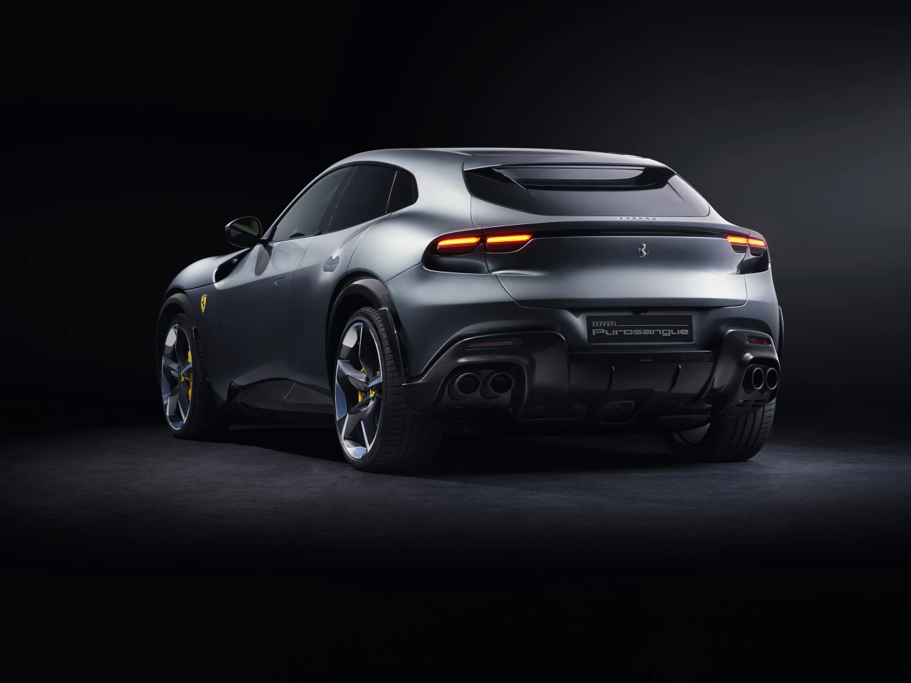 The uniquely shaped Ferrari Purosangue stands out among supercars and luxury rides