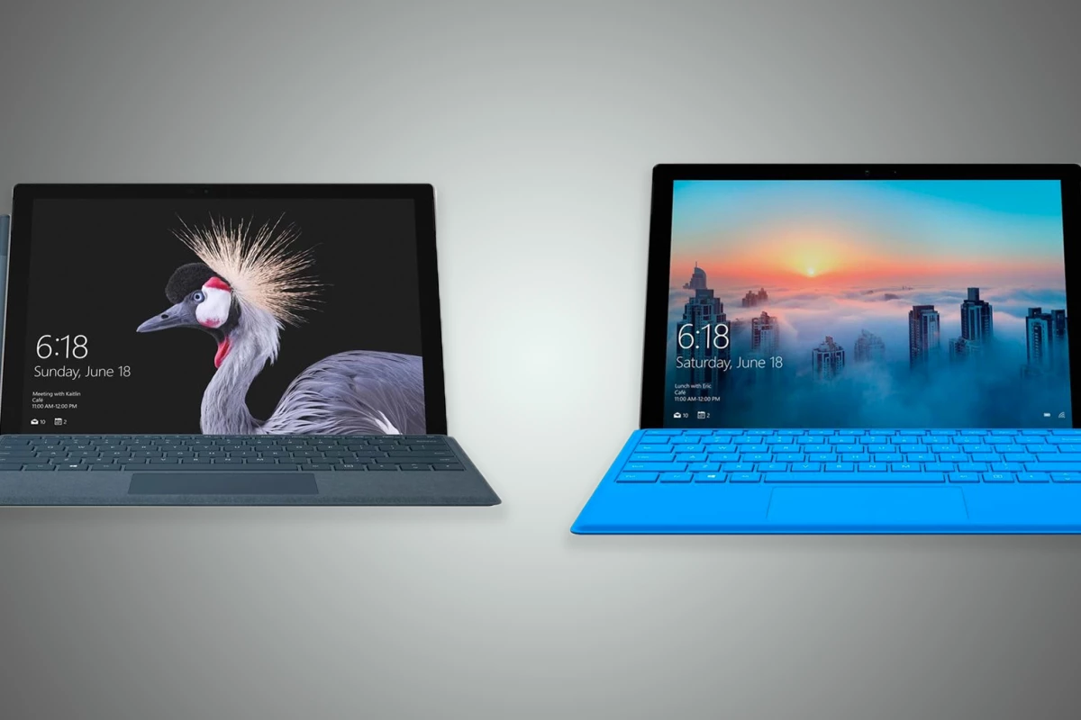 Comparing the new Surface Pro (2017) and its late-2015 predecessor, the Surface Pro 4