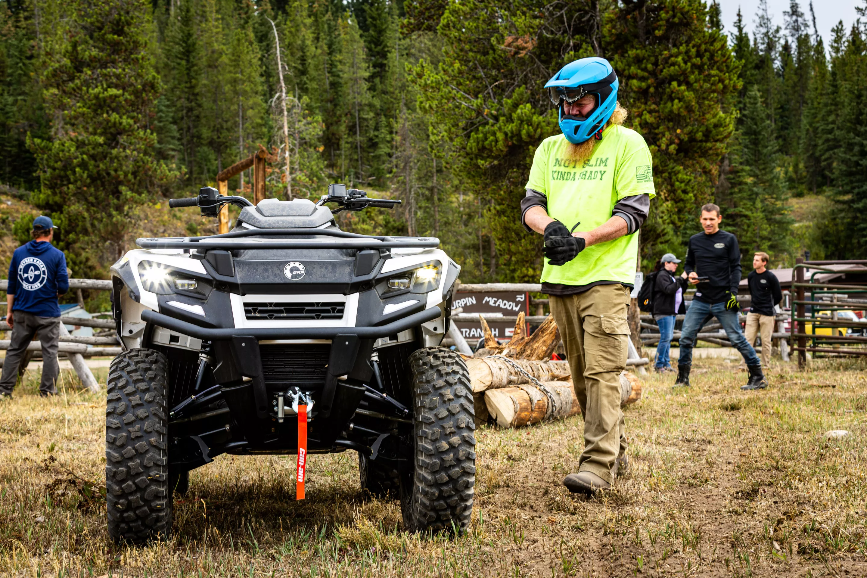 Large logs and tree stumps? Sure, Aaron is happy to try to pull those across the field for you