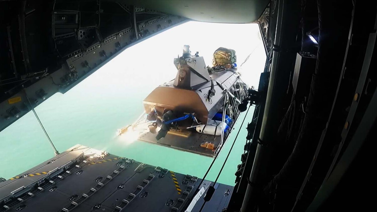 World-first airdrop of an autonomous drone boat into rough seas