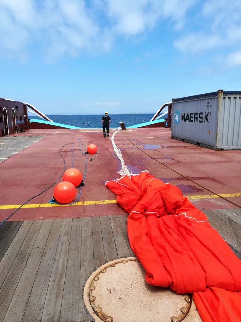 The Ocean Cleanup Project team tests its large parachute that will act as a sea anchor