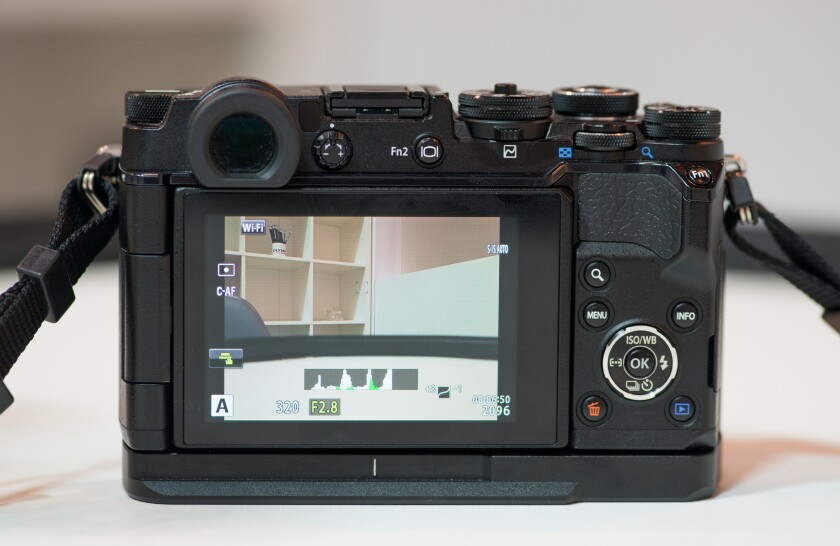 The rear touchscreen on the Olympus PEN-F mirrorless camera