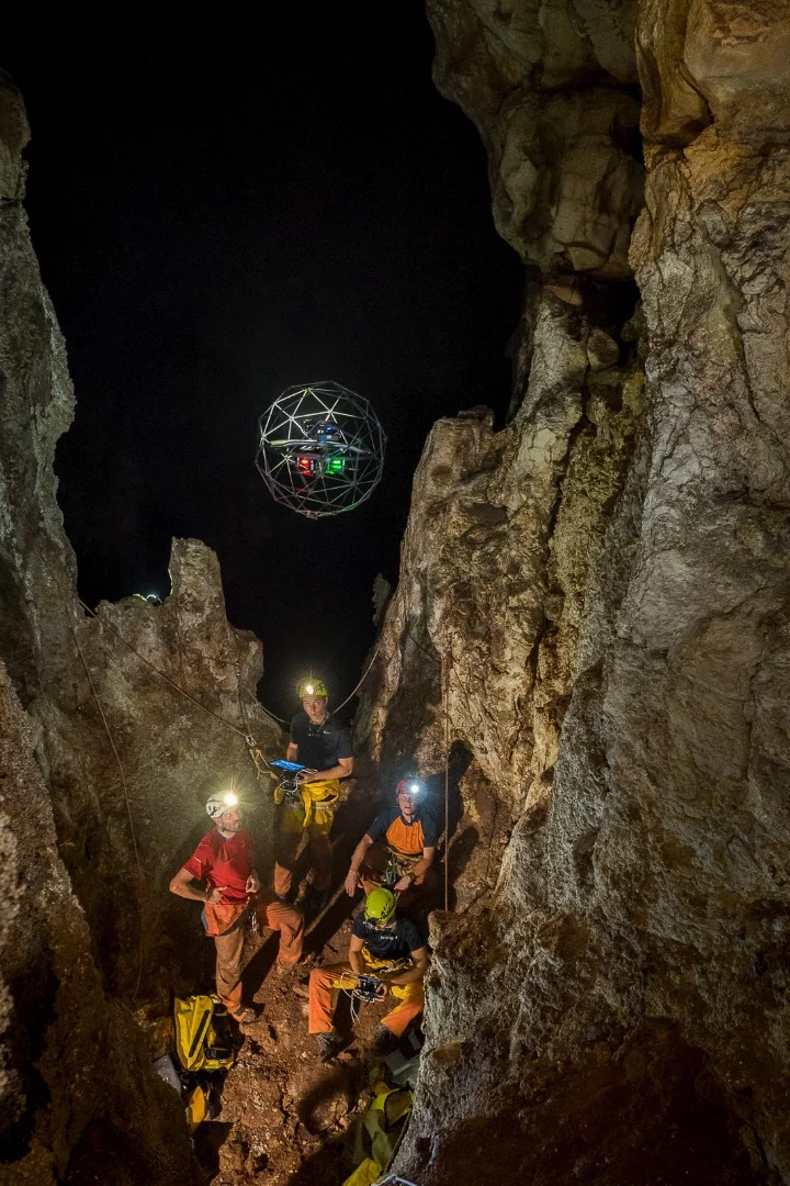 A crash-proof drone has been put to the test in caves in Sicily, as part of an ESA training program that could see it eventually used to explore Mars