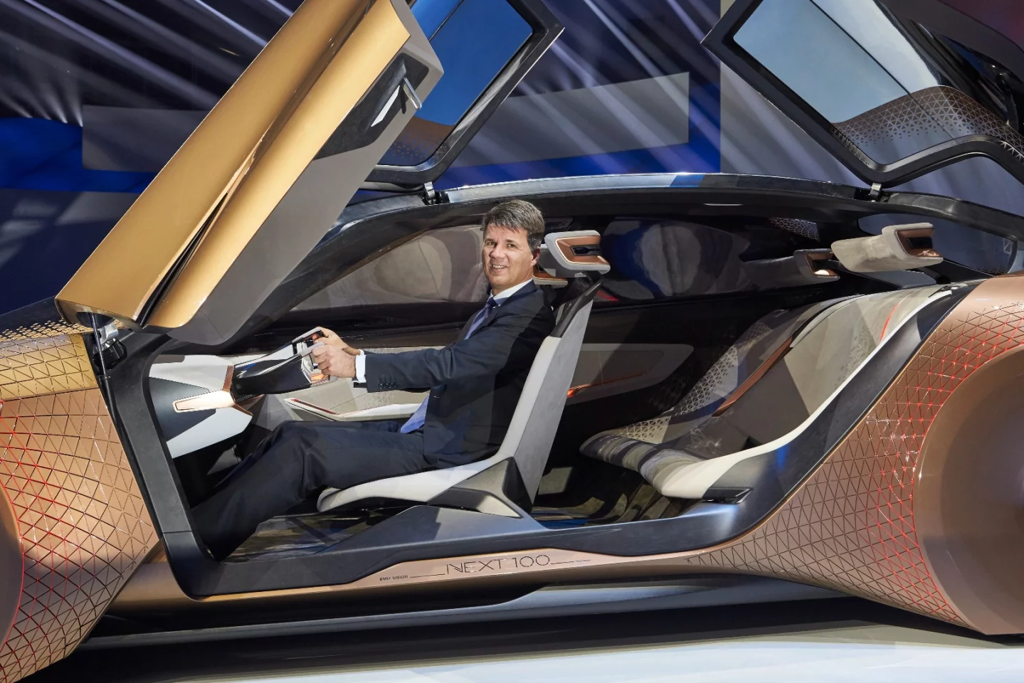 The BMW Vision Next 100 concept automatically reconfigures its interior for driving modes
