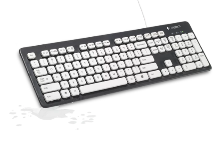 Logitech's new K310 keyboard is designed to be hand-washed in a sinkful of water thanks to a durable design and drainage holes on the bottom