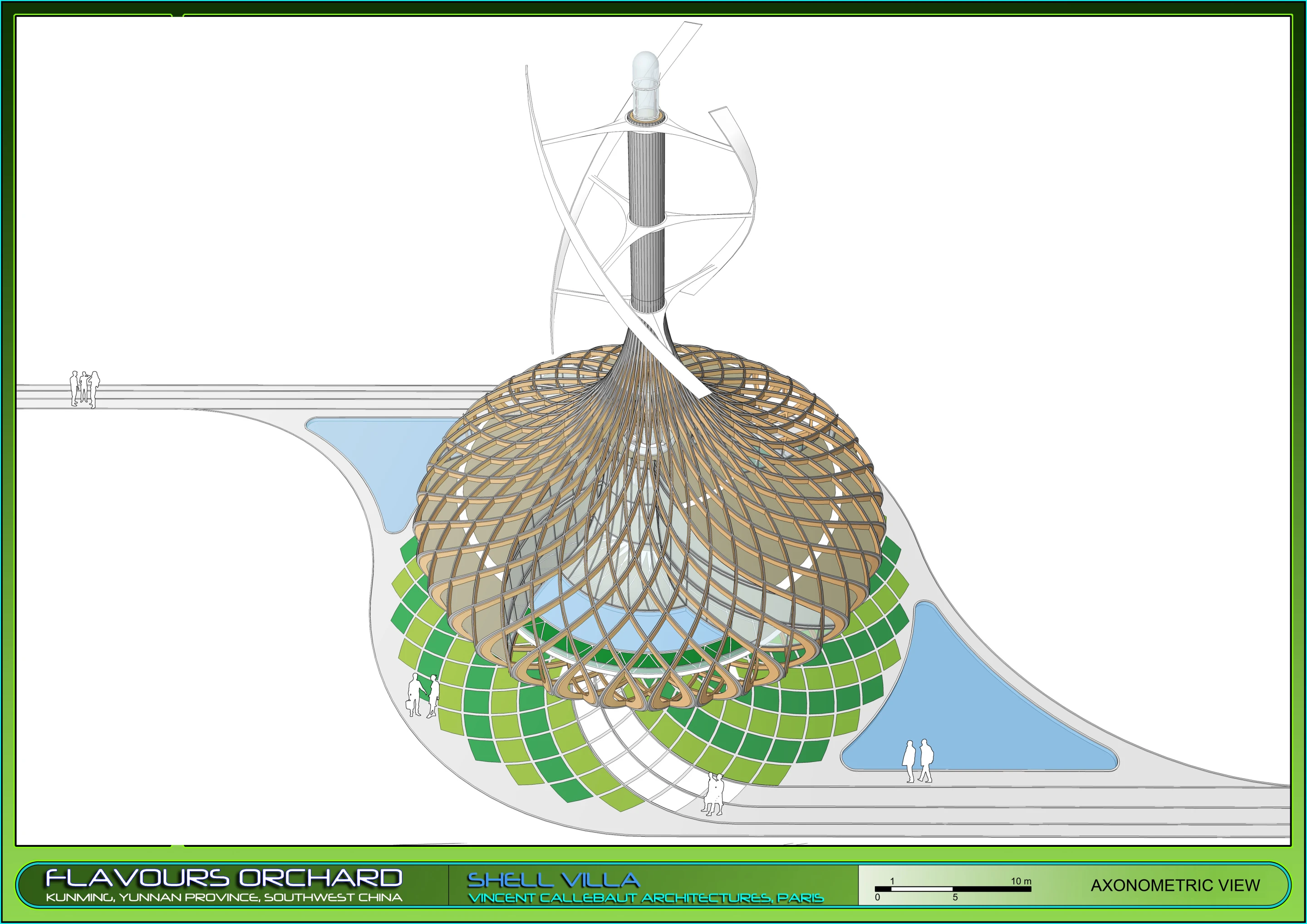 Shell Villa axonometric view 2 (Image: Vincent Callebaut Architectures)