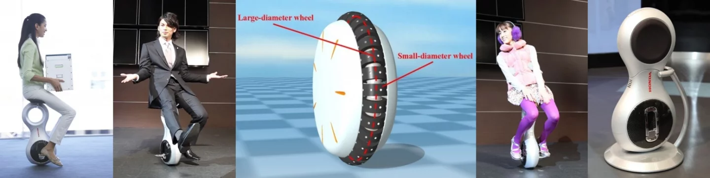 The Honda Omni Traction Drive System enables both forward and backward movement as well as side-to-side movement.