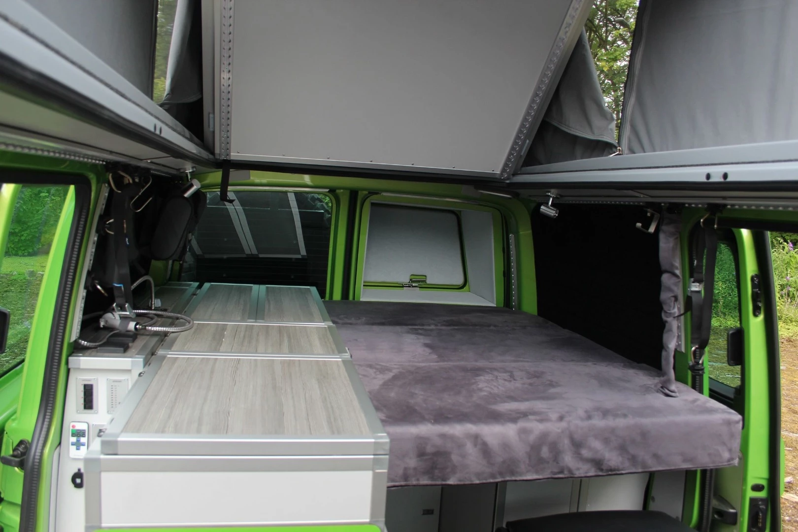 The Terock 2.0 has a single cabin bed, plus a double roof bed for a total of three sleeping berths