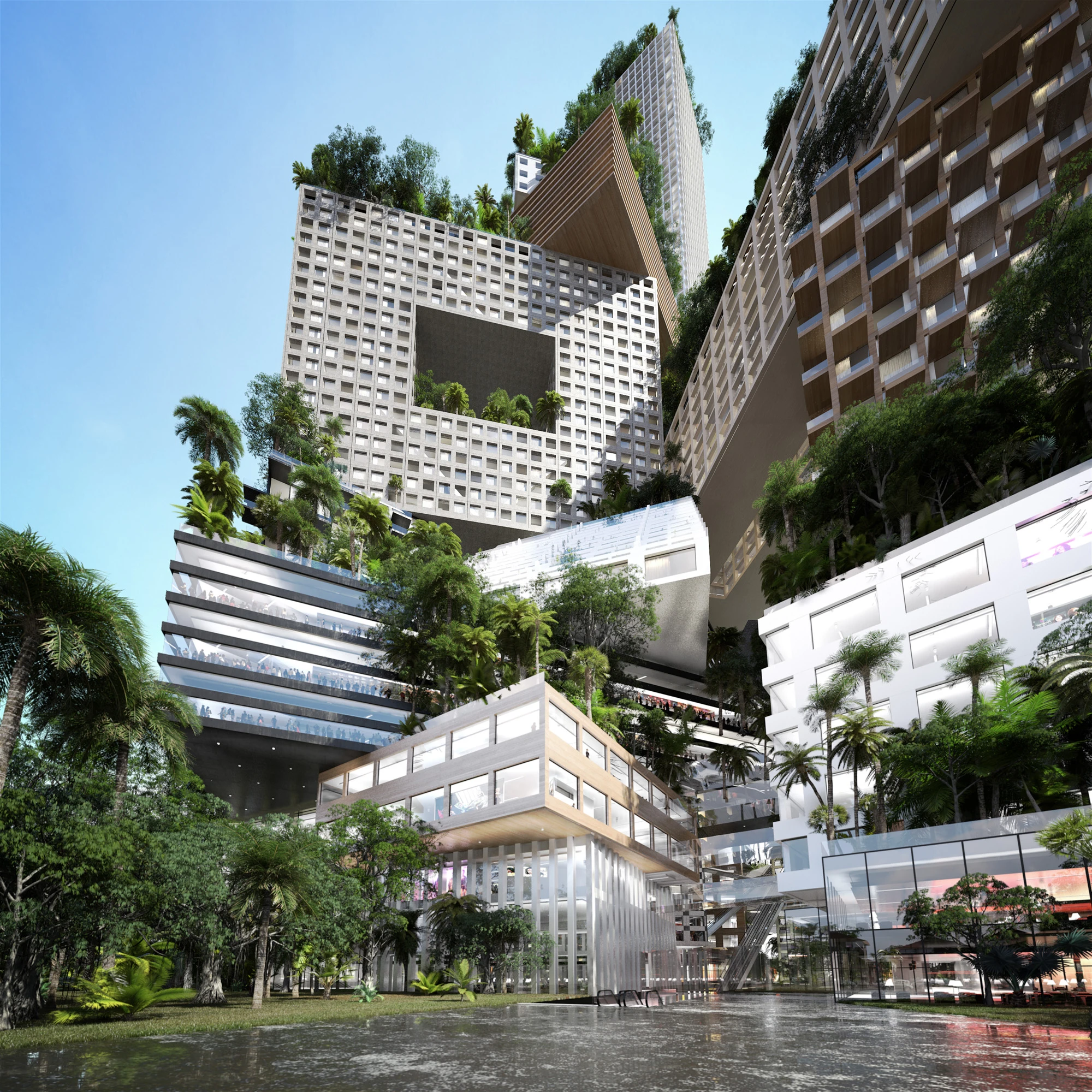 In addition to retail, workspace and housing, Peruri 88 will also house a hotel, restaurant, mosque, wedding venue and amphitheater (Image: MVRDV)