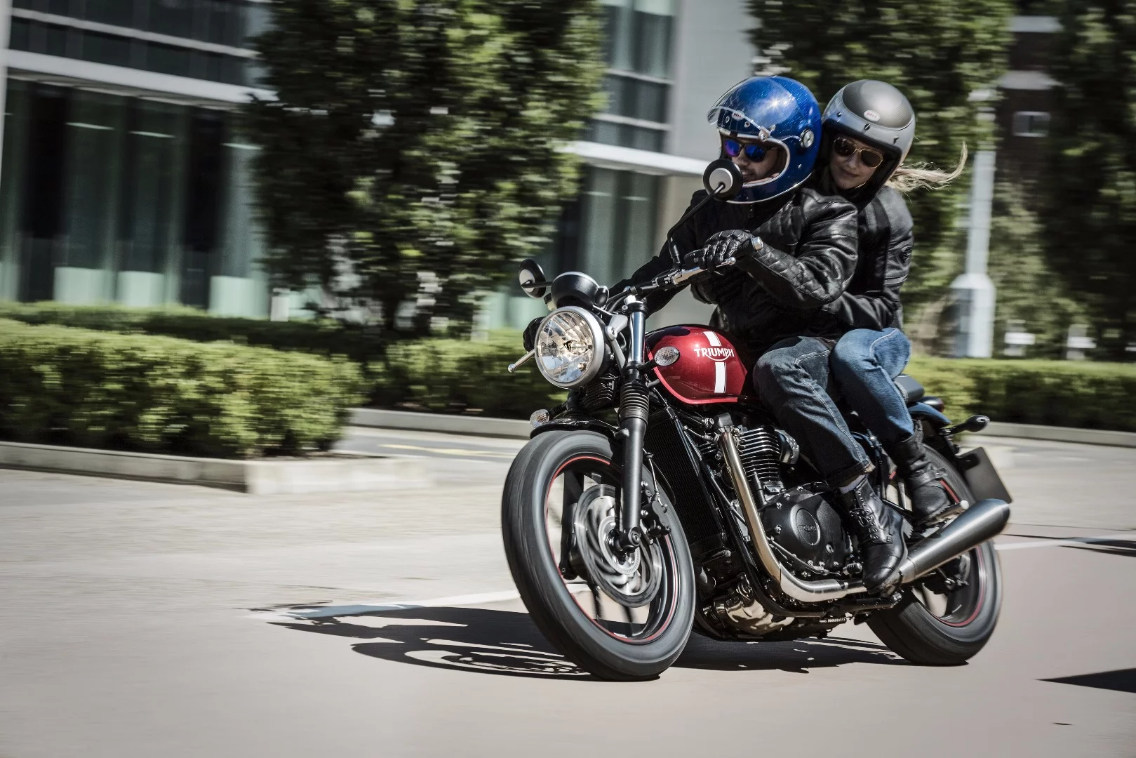 The Triumph Street Twin in action
