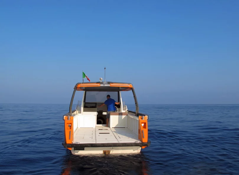 This simple, empty deck can be quickly outfitted with benches, cabinets, kitchen equipment and more