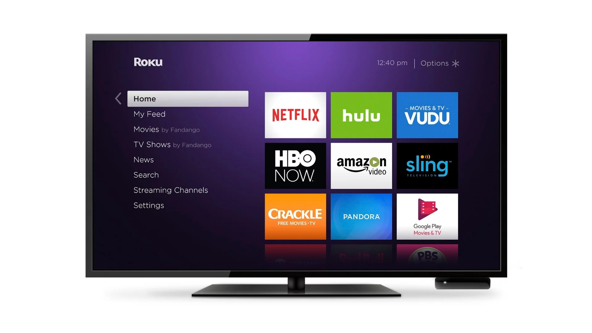 The Express and Express+ each have a removable adhesive strip via which they can be mounted on a TV