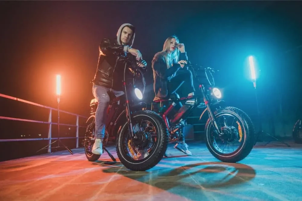 A motorcycle-style headlight and brake lights on the back will get you seen