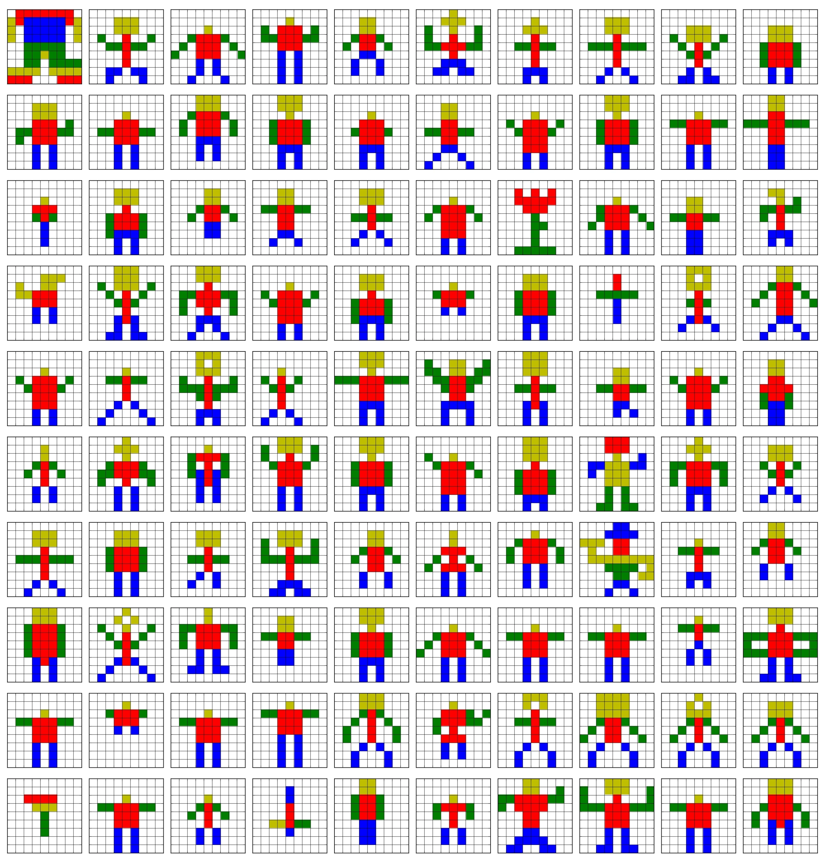 Crowdsourced designs for the word "person"