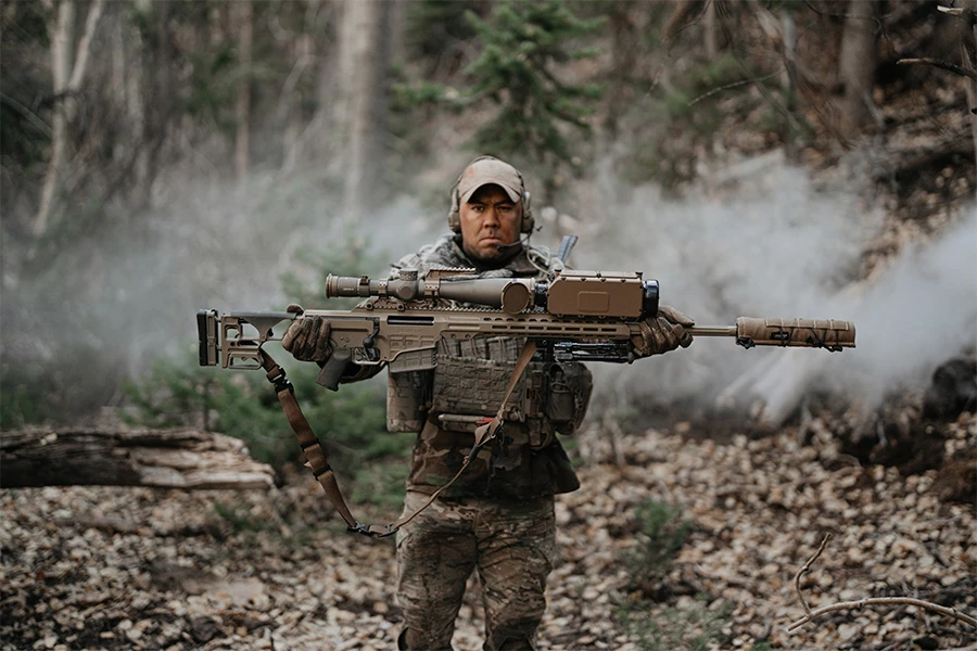 The ThermoSight HISS-HD on a sniper rifle